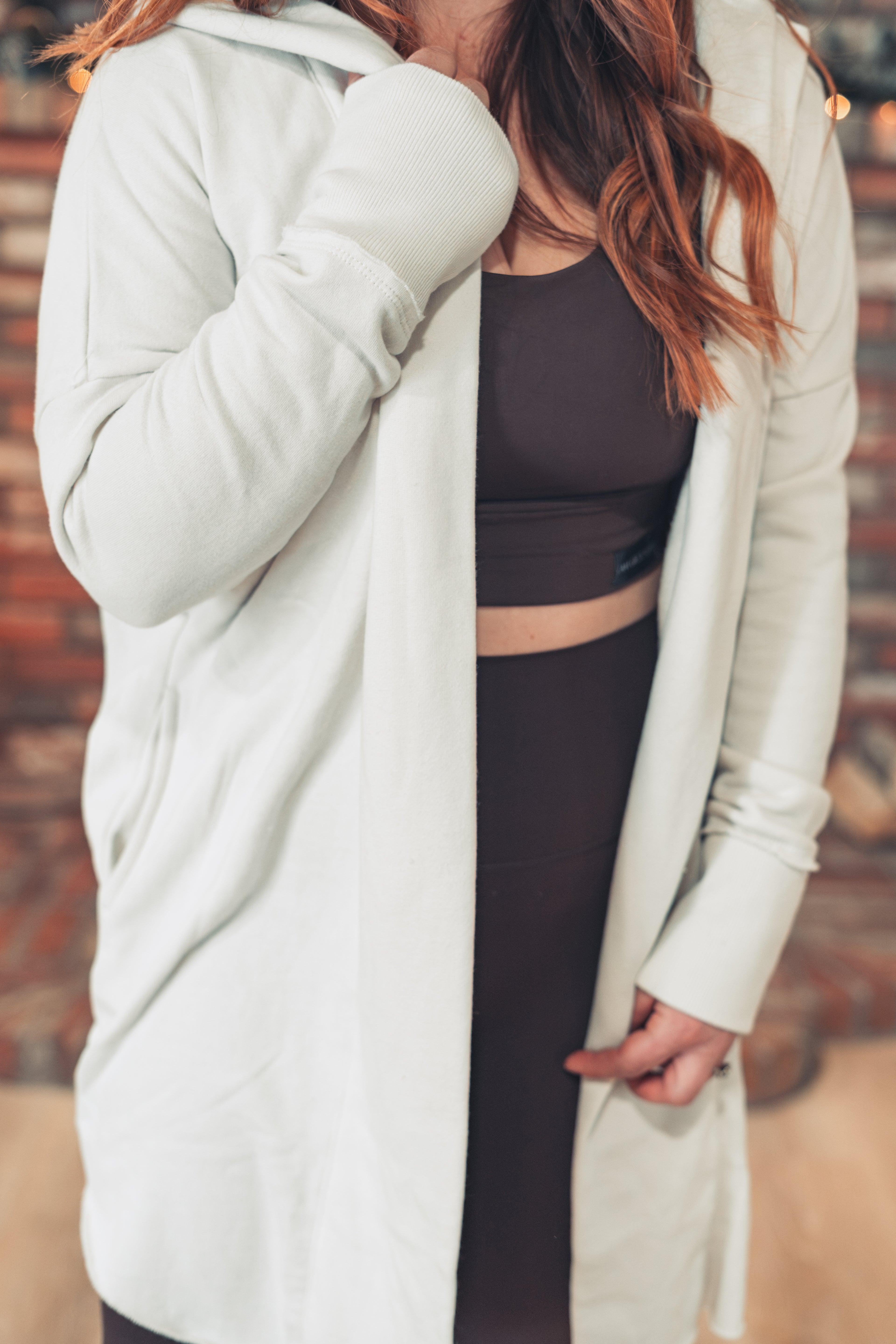 Open-Front Longline Hoodie Cardigan