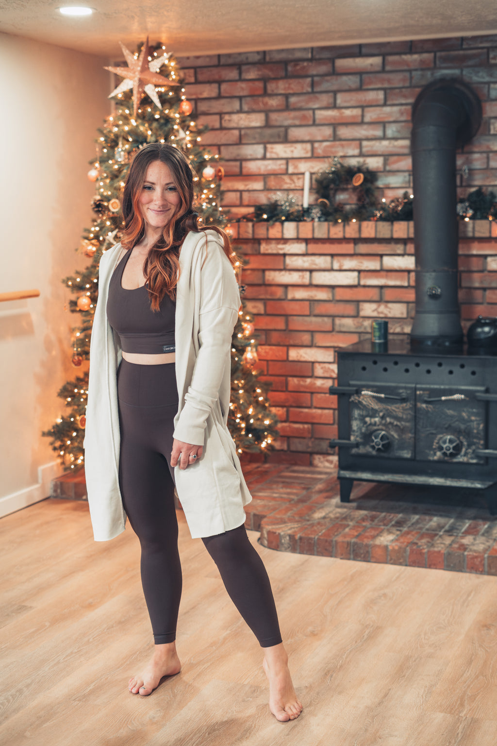 Open-Front Longline Hoodie Cardigan