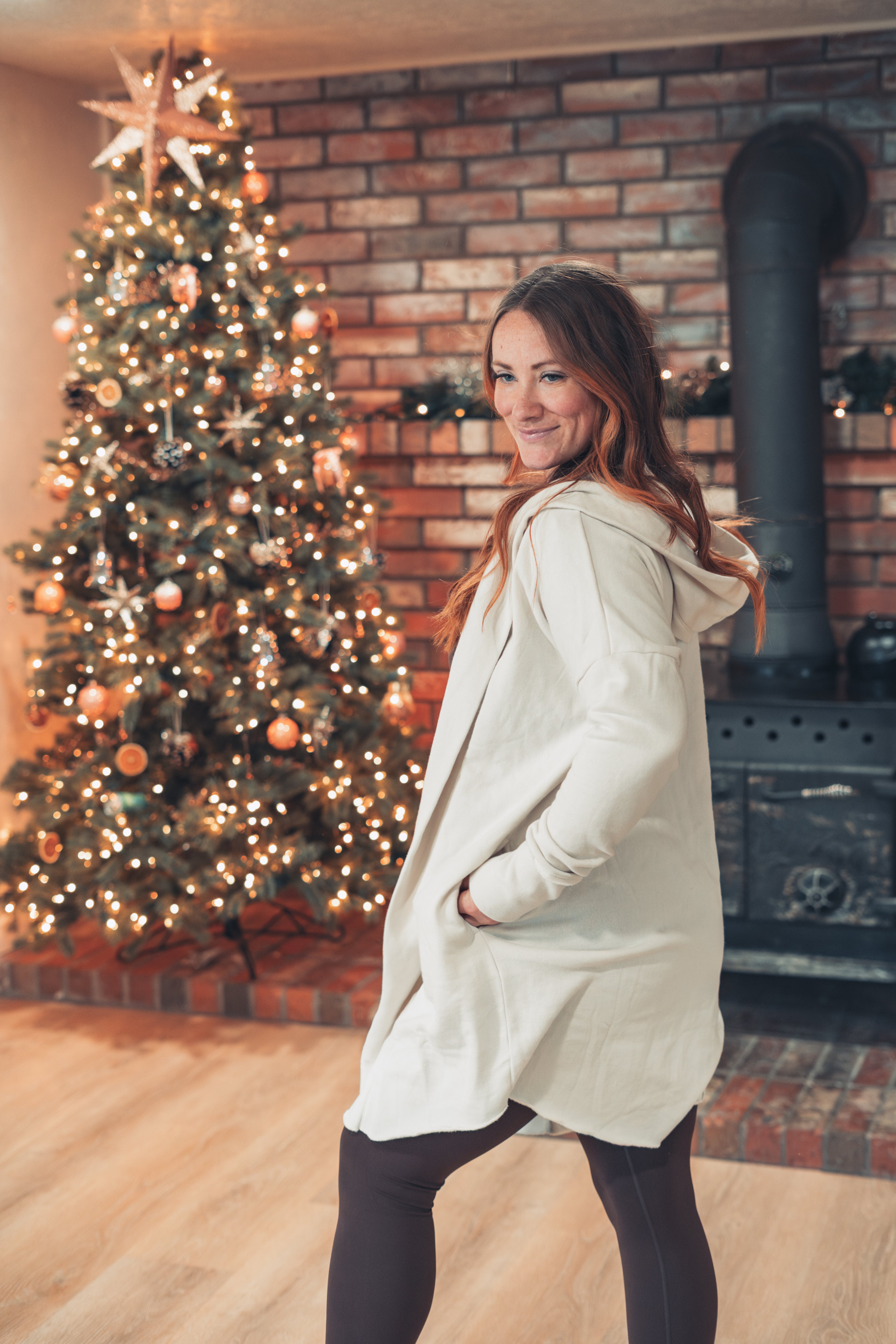 Open-Front Longline Hoodie Cardigan