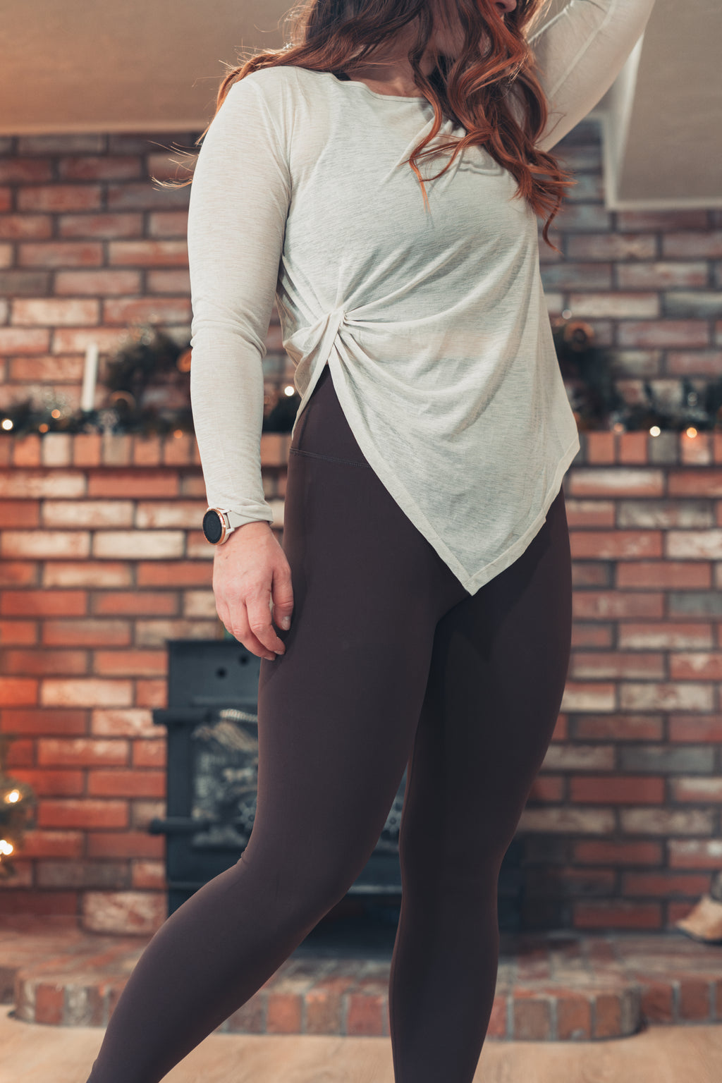 Asymmetrical Tie-Front Active Cover Top