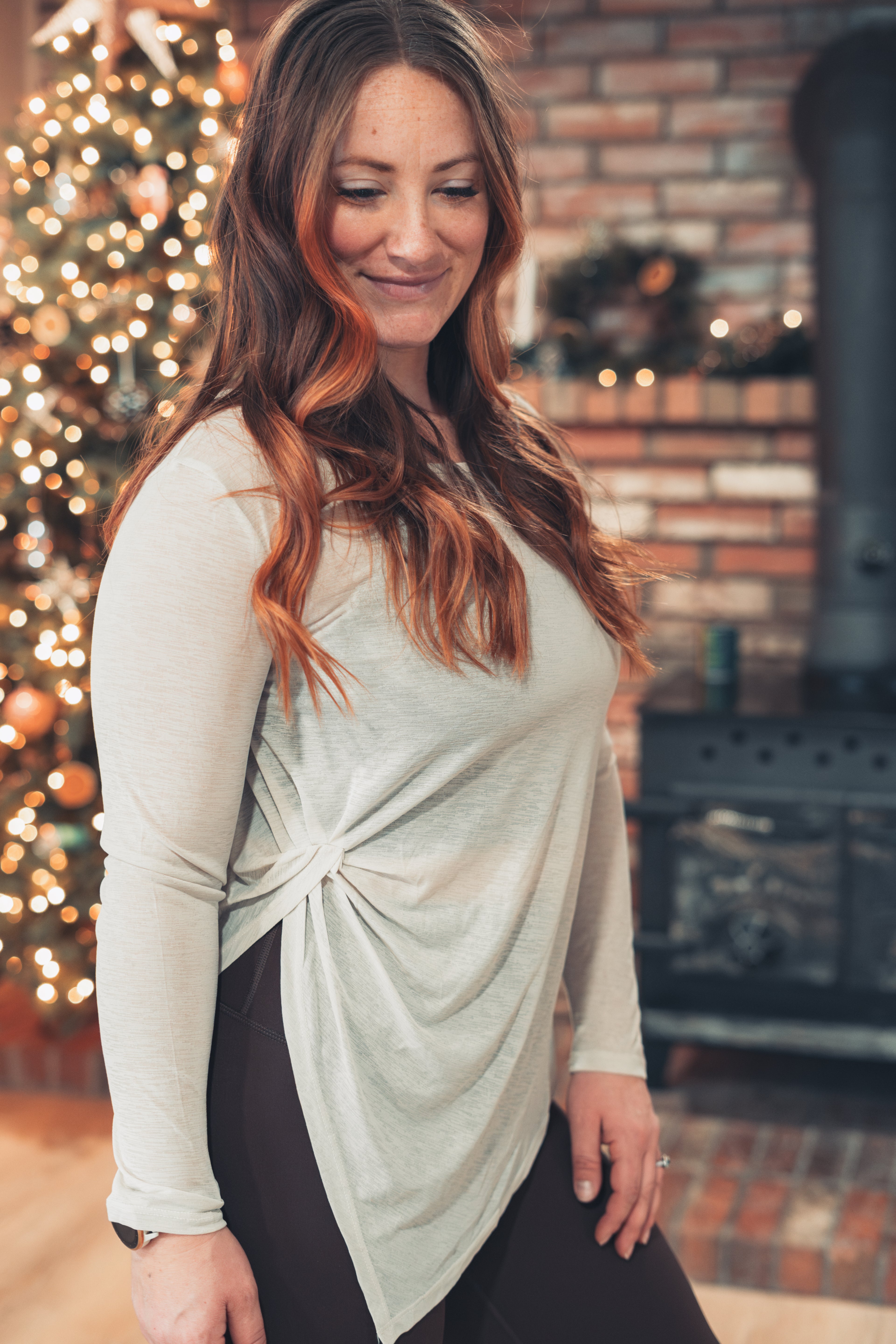 Asymmetrical Tie-Front Active Cover Top